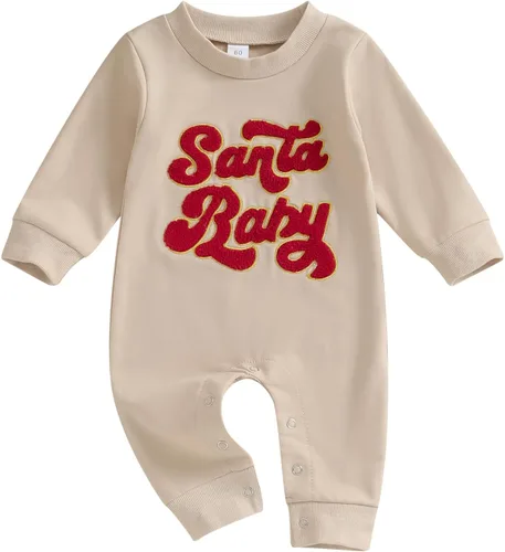 Vista 22 de FYBITBO Ropa de bebé niño niña Santa manga larga mono mameluco recién nacido primera Navidad traje de una pieza