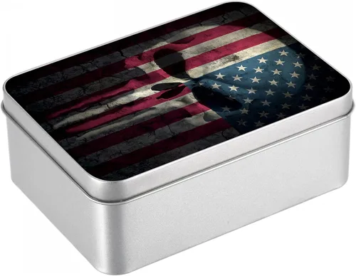 Vista 44 de Caja de lata de metal con tapa, contenedor de almacenamiento rectangular vacío de hojalata, estuche de lata portátil ligero para manualidades