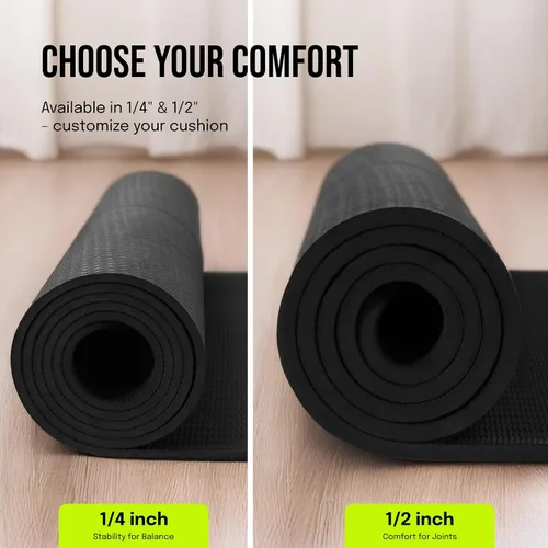 Vista 3 de Gogokiwi Tapete de yoga extra ancho para hombres y mujeres (72"L x 36"A) Tapete de fitness y ejercicio antideslizante con marcas de alineación
