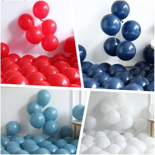 Vista 7 de Kit de arco de guirnalda de globos de béisbol, 141 unidades, rojo, blanco, azul profundo, azul crepúsculo con globos de estrella de bate de béisbol