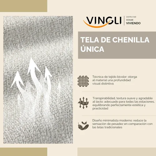 Vista 5 de VINGLI Sofá seccional en forma de U de 110' con dos chaise, sofá pequeño asequible con 4 asientos, sofás cómodos de tela chenille para sala