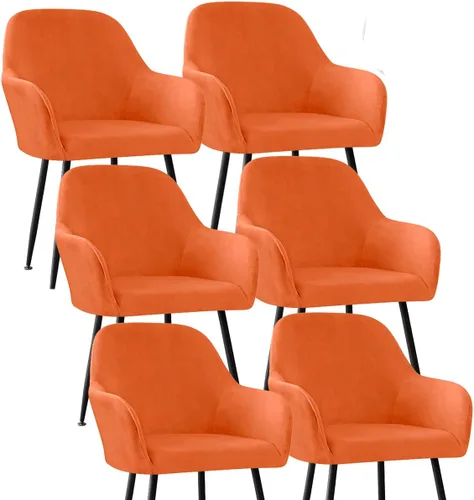 Vista 18 de Fundas protectoras de terciopelo elástico para sillas de comedor con brazos y respaldo curvado pequeño, juego de 6/4/2 para cocina, oficina, hogar