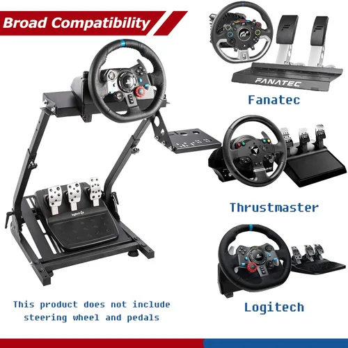 Vista 3 de Minneer G25G27G29G920 Racing Steering Wheel Stand, Applicable to T248PST248XBox Simulator Cockpit Adjustable Height Foldable Wheel Pedals NOT