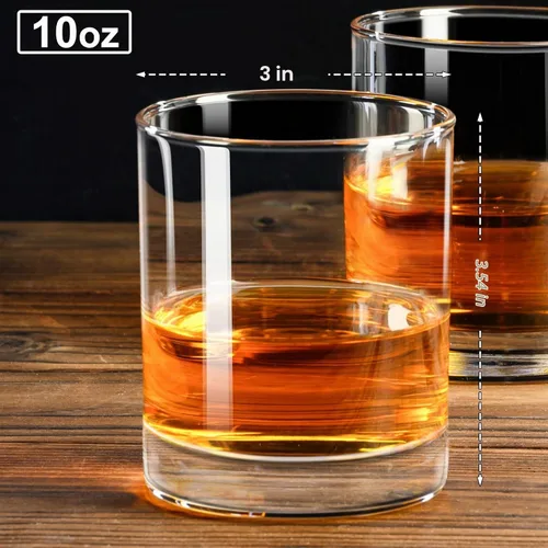 Vista 2 de PARACITY Juego de 2 vasos de whisky, vasos de cóctel antiguos, vasos de whisky de 10 onzas, vasos de bourbon, vasos de rocas para whisky, vodka