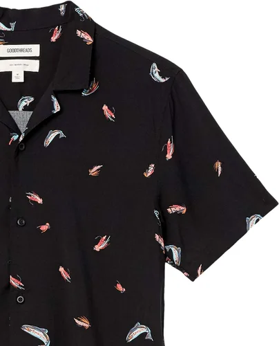 Vista 7 de Goodthreads Camisa hawaiana de manga corta con cuello de campamento para hombre
