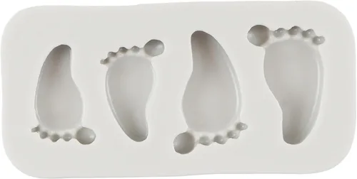 Vista 5 de Molde de silicona para pastel de bebé con temática de baby shower, moldes para pies de bebé para decoración de pastel de cumpleaños de bebé