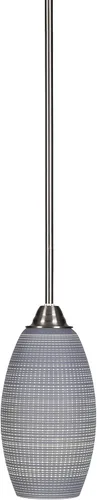 Vista 175 de Toltec Lighting Paramount - Mini colgante de 1 luz en acabado negro mate con cristal de arte perla de 7 pulgadas y estilo negro
