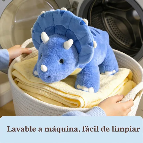 Vista 8 de IKASA Peluche de dinosaurio Triceratops grande de 18 pulgadas, juguete