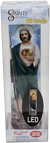 Vista 5 de Vela LED de oración de devoción sin llama Saint Jude