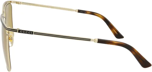 Vista 3 de Gucci Gafas de sol cuadradas doradas y marrones para hombre GG0821S-30009535-003
