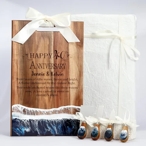 Vista 10 de Regalos de boda personalizados para parejas 2026, tablero de charcutería grabado personalizado para boda, aniversario, cumpleaños, inauguración