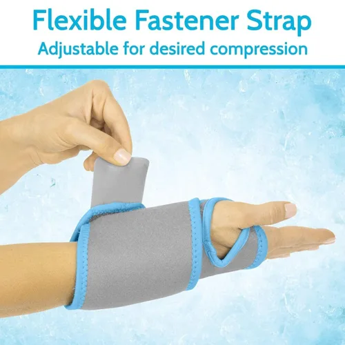 Vista 8 de Arctic Flex Muñequera de hielo - Compressa de gel reutilizable con soporte de compresión - Almohadilla flexible de frío y calor para lesiones