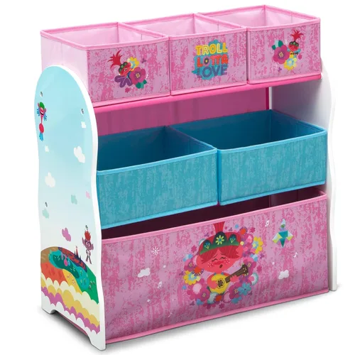 Vista 5 de Delta Children Design & Store - Organizador de almacenamiento de juguetes de 6 compartimientos, Batman, madera de ingeniería y 6 cubos de diseño