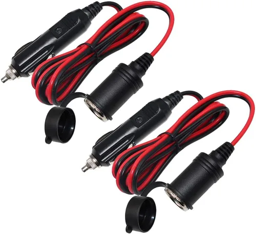 Vista 8 de SPARKING Cable de extensión para encendedor de cigarrillos de automóvil de 6 pies - Enchufe macho a toma hembra, cable resistente de 16AWG con luces