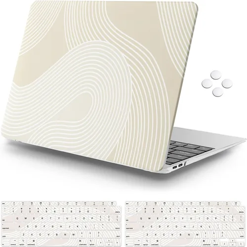 Vista 10 de iCasso - Funda para MacBook Air de 13 pulgadas, diseño de pegatinas vintage 2020 A2337 M1 Macbook Air 13 pulgadas protectora de plástico duro