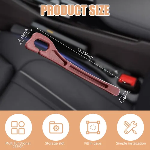 Vista 3 de Protector de asiento sin caída, relleno de espacio para asiento de automóvil, rellenos de espacio entre el asiento y la consola evitan que las cosas