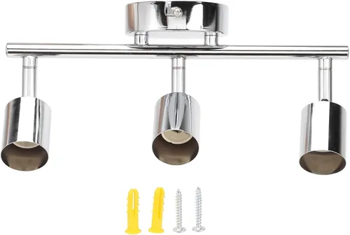 Vista 5 de Kit de iluminación de riel, base giratoria de techo con base de luz de pista de 3 luces con enchufe GU10 para comedor, sala de estar, dormitorio