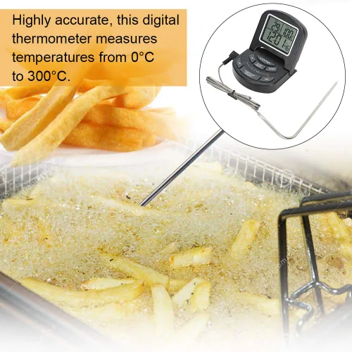 Vista 3 de Sonda digital de alta precisión temporizador de cocina para el hogar, termómetro digital de alimentos para carne, termómetro de cocina