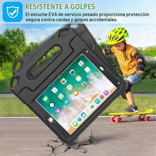 Vista 5 de SUPLIK - Funda infantil para iPad 5ª/6ª generación, Air 1/2/Pro 9.7, color Negro