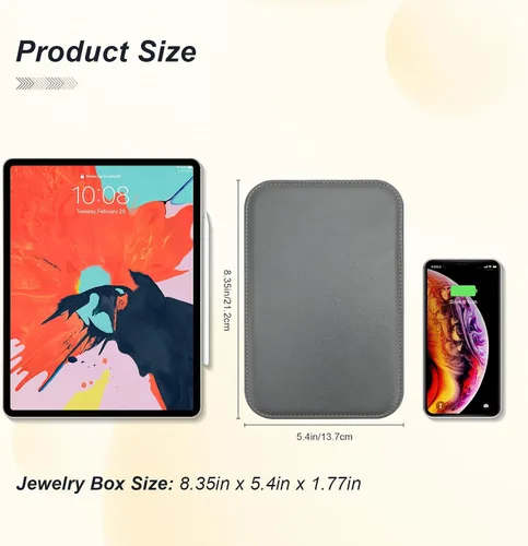 Vista 5 de V-LAFUY Caja de Joyería de Viaje para Mujeres, Organizador de Joyería de Viaje, Organizador de Joyería Pequeño Portátil de 2 Niveles para Aretes