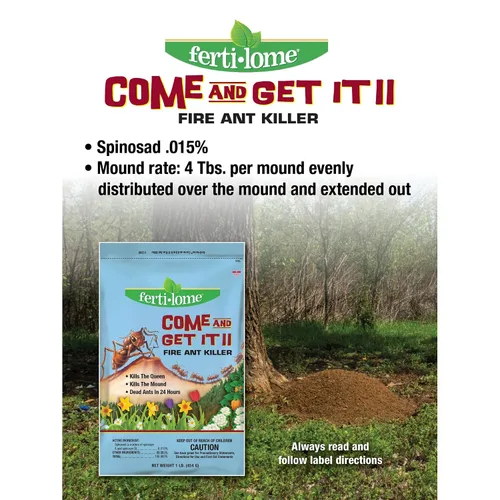Vista 5 de Fertilome (11300) Come and Get It Fire Ant Killer Bait, 1 lb Spinosad cebo apto para OMRI: mata a la reina y la colonia en 24-36 horas,