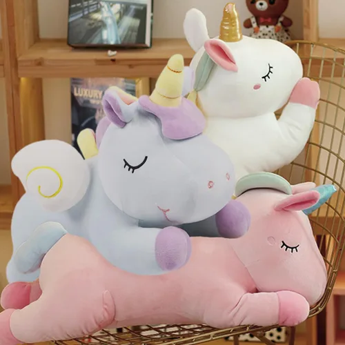 Vista 4 de ARELUX Lindo animal de peluche grande de 24 pulgadas: suave animal de peluche gigante para abrazar, decoración de habitación de unicornio grande