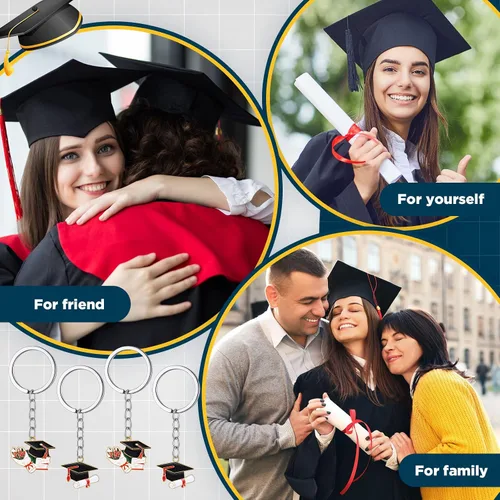 Vista 7 de Ecally 12 llaveros de graduación para la clase de 2023, regalo inspirador de graduación para mujeres y hombres