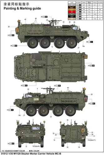 Vista 2 de Trumpeter 1/35 M1129 Stryker vehículo portador de mortero (MC-B) con mortero de 4.724 in