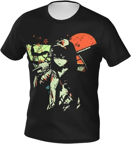 Vista 2 de Anime Angels-of-Death T-Shirt Boy's Fashion Round Neck Cotton Shirts Summer Short Sleeve Tee