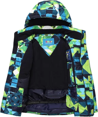 Vista 2 de PHIBEE - Chaqueta de esquí para niño grande, impermeable, transpirable.