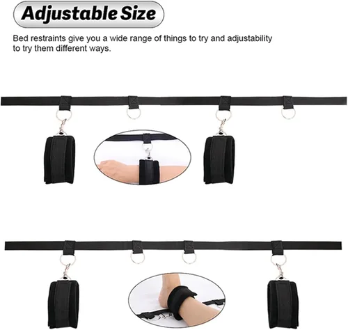 Vista 5 de Pulseras sexuales para mujer, correas de sujeción de muñeca y tobillo para parejas, correas de bonage para adultos, cuerdas de juego y cordones
