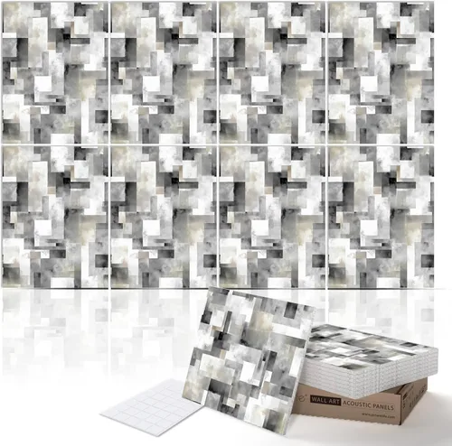 Vista 38 de PINWELIFE® Paneles acústicos de arte de pared, paneles absorbentes a prueba de sonido, para el hogar y la oficina, amortiguación decorativa