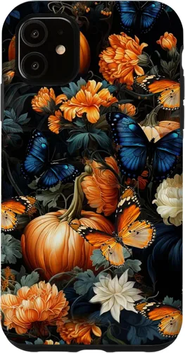 Vista 8 de iPhone 16 Autumn Leaves Butterflies Pumpkins Fall Season Thanksgiving Case
