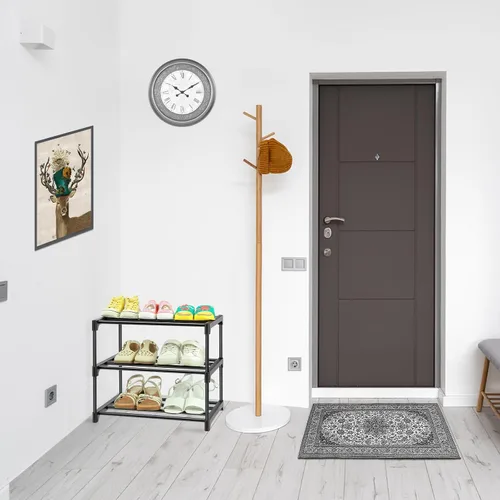 Vista 3 de HITHIM Zapateros pequeños de 3 niveles, zapatero estrecho para 5-6 pares de almacenamiento de zapatos, zapateros para niños para lugares pequeños