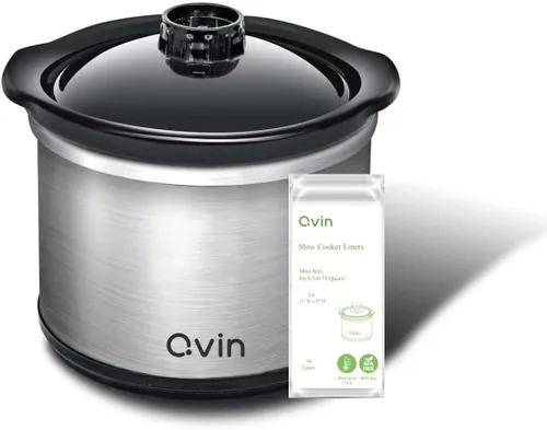 Vista 10 de Mini olla de cocción lenta 0.65qt (20oz) calentador, juego de ollas de fondue, olla de chocolate (acero inoxidable) (rosa)