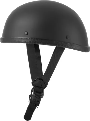 Vista 8 de Medio casco de motocicleta de estilo retro, diseño clásico, medio casco de motocicleta, certificado por DOT 01Negro