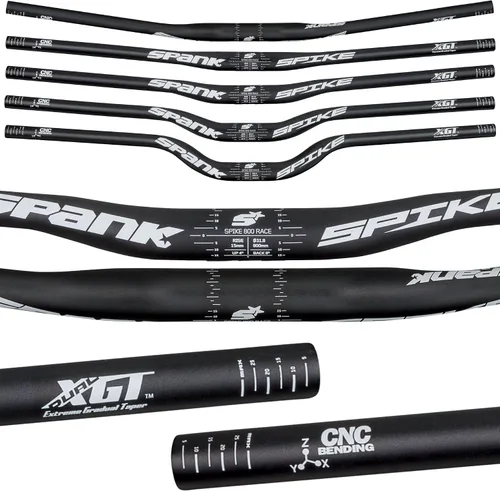Vista 2 de Spank Spike 800 Race Performance Optimized 5ª generación XGT MTB, manillar de bicicleta de montaña, manillar de aleación de aluminio, acabado Negro