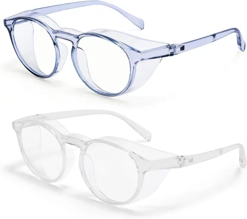 Vista 13 de Gafas protectoras de seguridad, lentes claros a prueba de empañamiento/rayones, para hombre, marco transparente