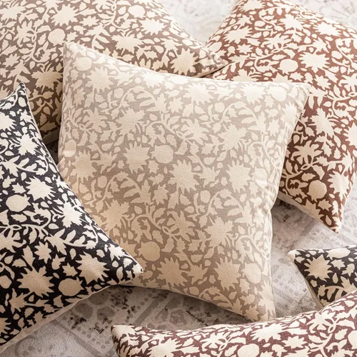 Vista 6 de Foindtower - Juego de 2 fundas de almohada decorativas con flores neutras estilo farmhouse, fundas de almohada boho para sofá, sofá cama