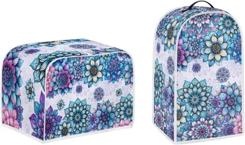 Vista 35 de Talayituse Cubierta de licuadora de tortuga de playa con estampado de corazón de estrella de mar, 2 piezas, fundas para cafetera, fundas para Playa