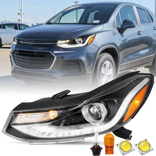 Vista 13 de SOCKIR Conjunto de faros delanteros Compatible con 2017-2022 Chevy TRAX sin DRL LED, no proyector, halógeno de reemplazo estilo OE, lámparas