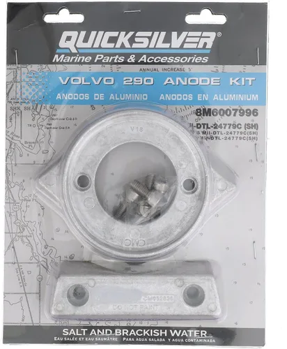 Vista 4 de Quicksilver 8M6007996 Kit de ánodo de aluminio para Volvo 290 Stern Drive