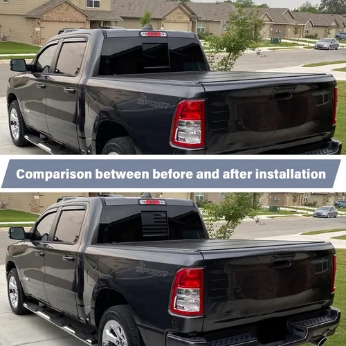 Vista 2 de CONGCONG Adhesivo de vinilo para ventana trasera central de Ford F150, bandera estadounidense, compatible con Ford F150 F250 F350 2015-2022