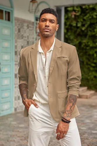 Vista 2 de COOFANDY Men's Casual Linen Sport Coat Lightweight Travel Blazer Modern Suit Jacket