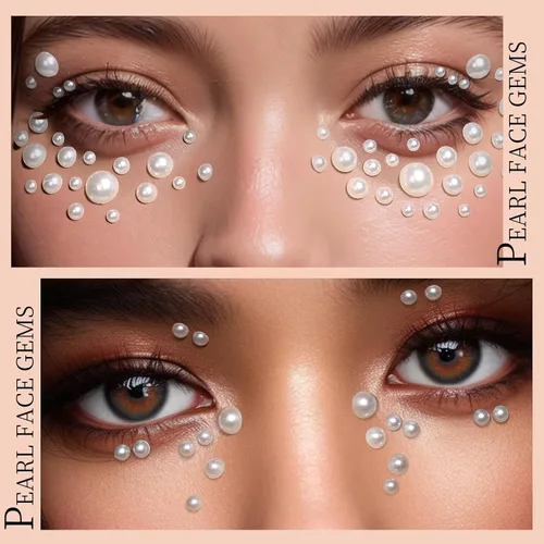 Vista 2 de Teenitor Gemas Faciales Perlas para el Cabello Diamantes de Imitación para Maquillaje Festival Joyas Faciales Joyas para el Cabello, 1300PCS