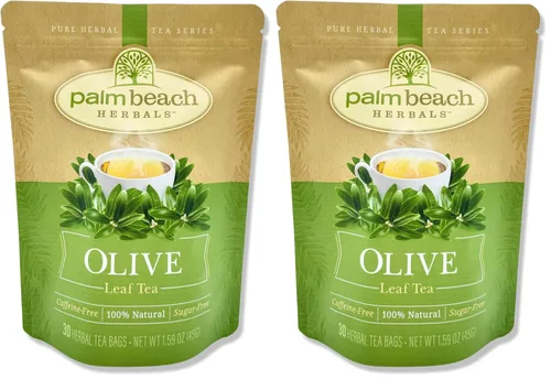 Vista 5 de Té de hoja de olivo - Serie de té de hierbas puro de Palm Beach Herbals (30 unidades) [El embalaje puede variar]