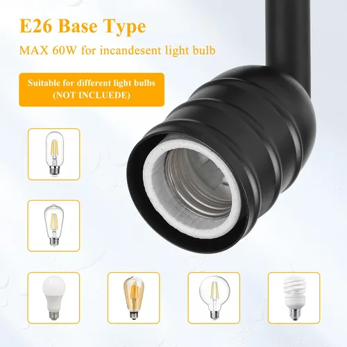 Vista 3 de Mecgirn Cabezas de iluminación H Track Base E26, accesorios de luz de pista de halo negro, luces giratorias ajustables, paquete de 3