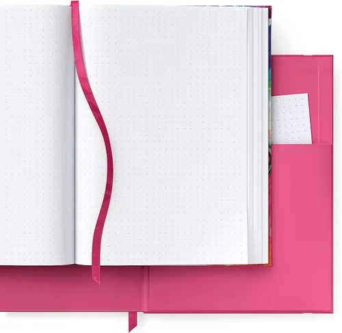 Vista 4 de ARTEZA Diarios punteados, juego de 2, 6 x 8 pulgadas, 96 hojas, diseño de vertido acrílico y rosa oscuro, cuadernos estéticos con papel liso
