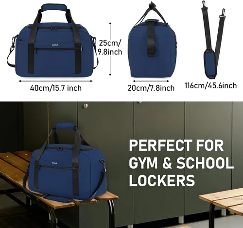 Vista 5 de ECOHUB Bolsa de gimnasio deportiva con bolsillo para ropa húmeda y bolsa para zapatos, bolsa de lona impermeable para hombres y mujeres, bolsa