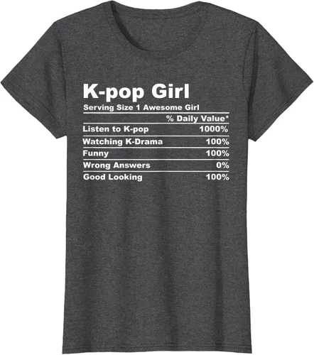 Vista 4 de Camiseta de regalo Kpop Kdrama para mujer K-pop Girl, Negro, S